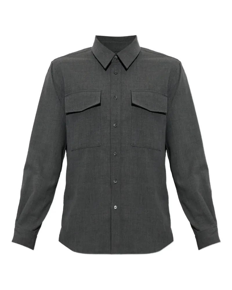 AMI Paris Hemd mit Klappentasche - Grau Grau