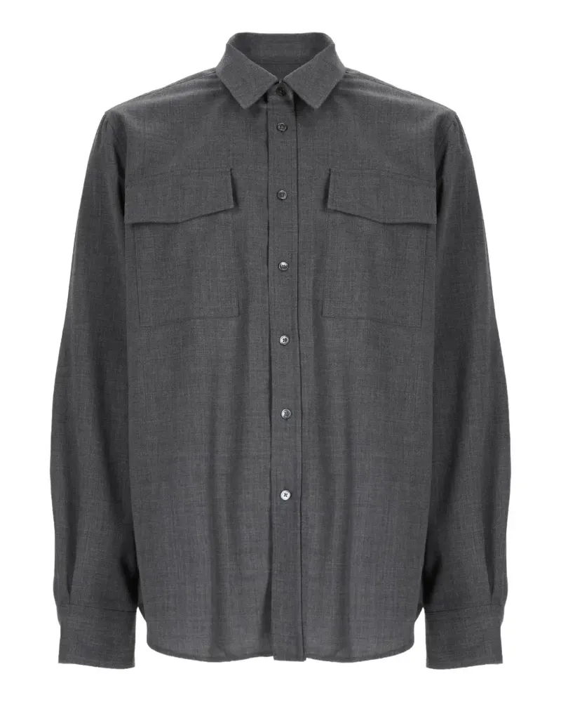 AMI Paris Hemd mit Klappentasche - Grau Grau