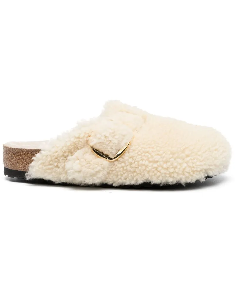 Birkenstock Boston Plateau-Mules mit Schnalle - Nude Nude