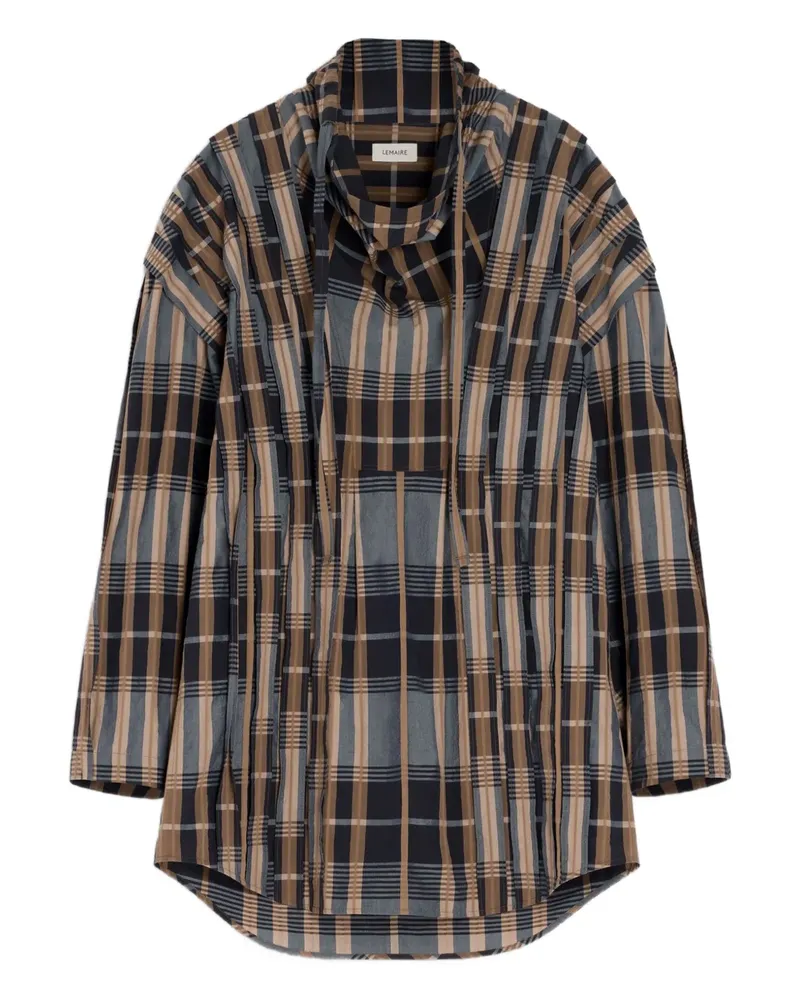 Christophe Lemaire Gestreifte Bluse mit Ziernähten - Braun Braun