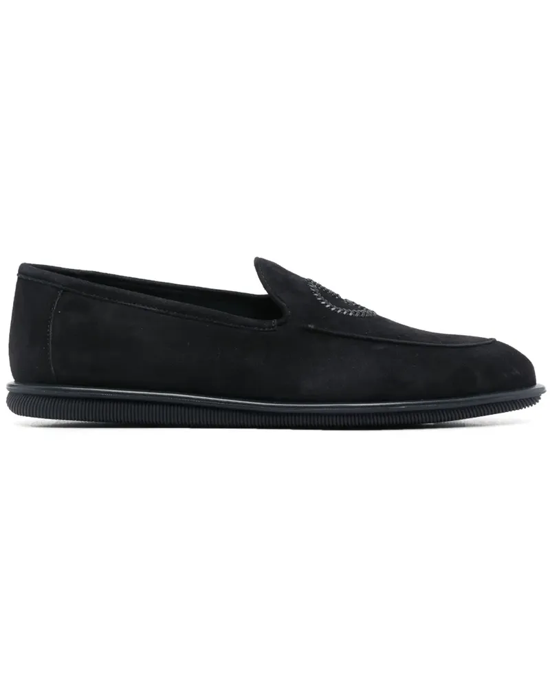 Giorgio Armani Loafer aus Wildleder mit Logo - Blau Blau
