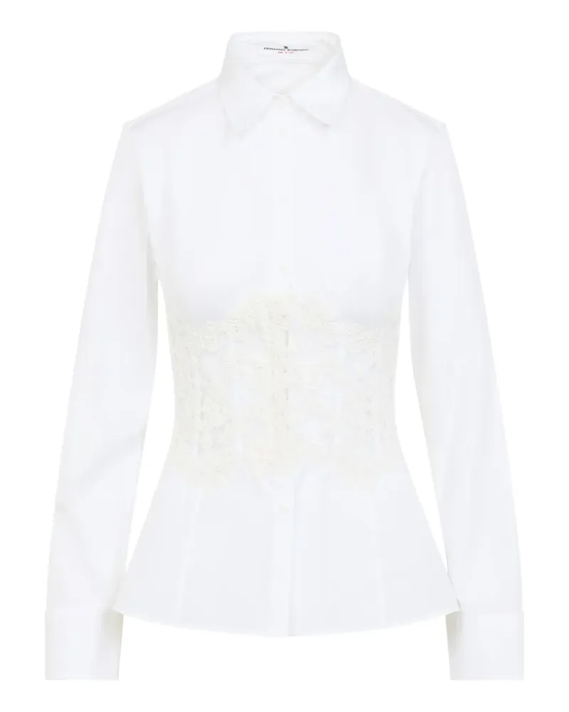 Ermanno Scervino lace-insert cotton shirt - Weiß Weiß
