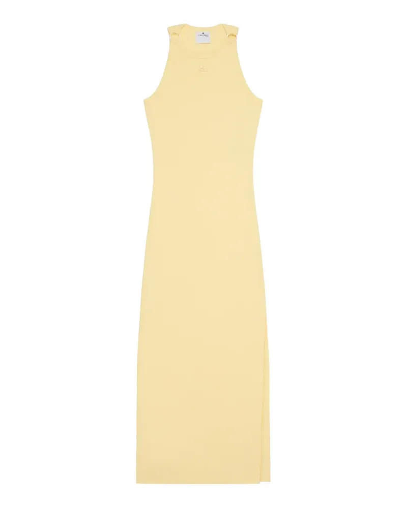 Courrèges buckle-detail ribbed-knit midi dress - Gelb Gelb