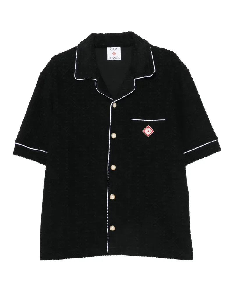 Casablanca Paris contrast-trim logo-patch shirt - Schwarz Schwarz