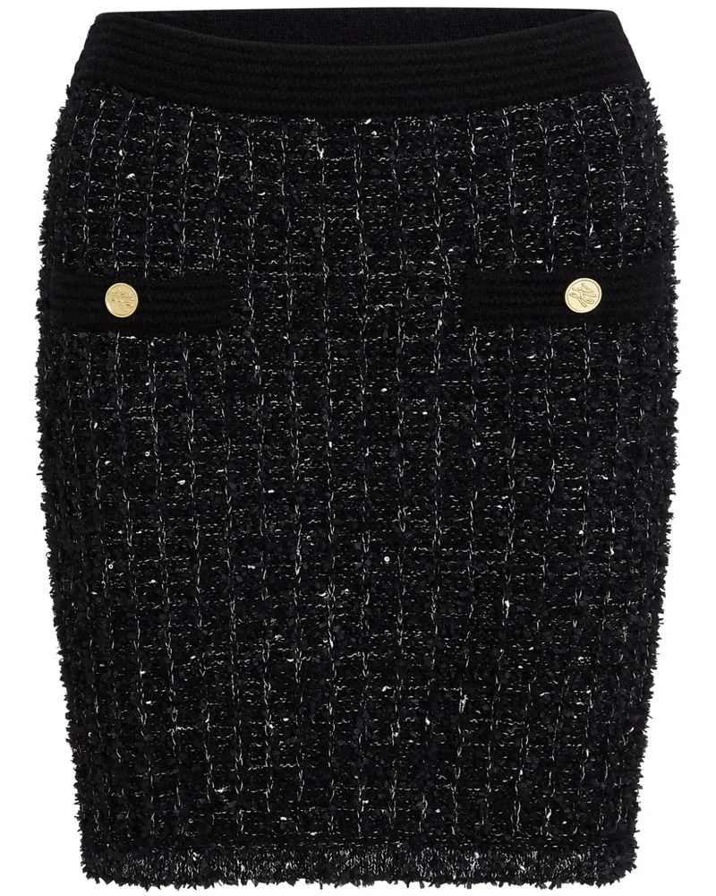 Karl Lagerfeld Essential Bouclé-Minirock - Schwarz Schwarz