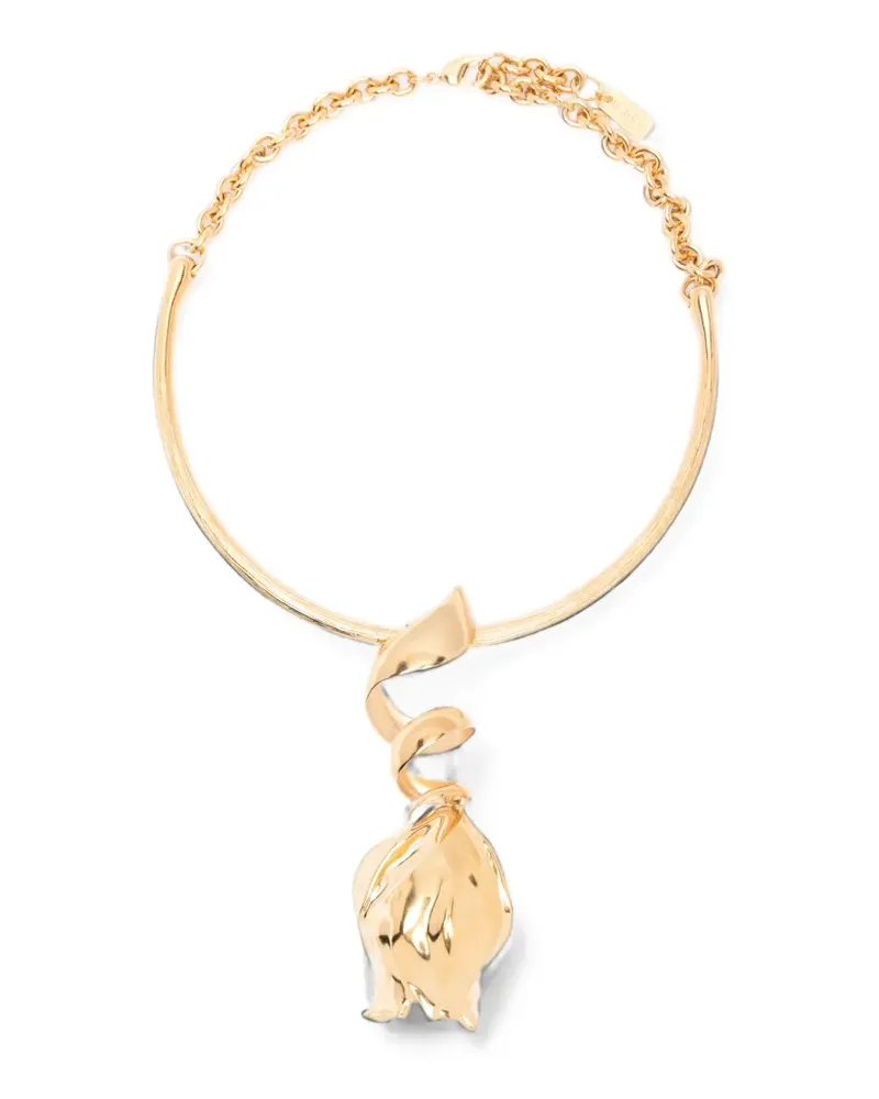 Chloé floral-pendant choker necklace - Gold Gold