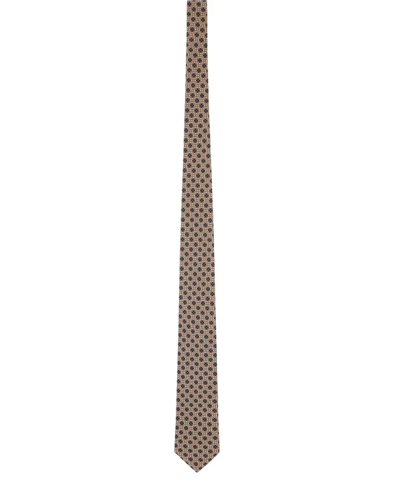 LARDINI Krawatte mit geometrischem Print - Nude Nude
