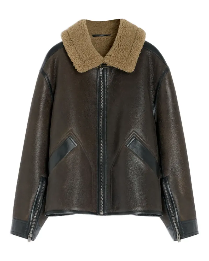 Christophe Lemaire Jacke mit Shearling-Besatz - Braun Braun