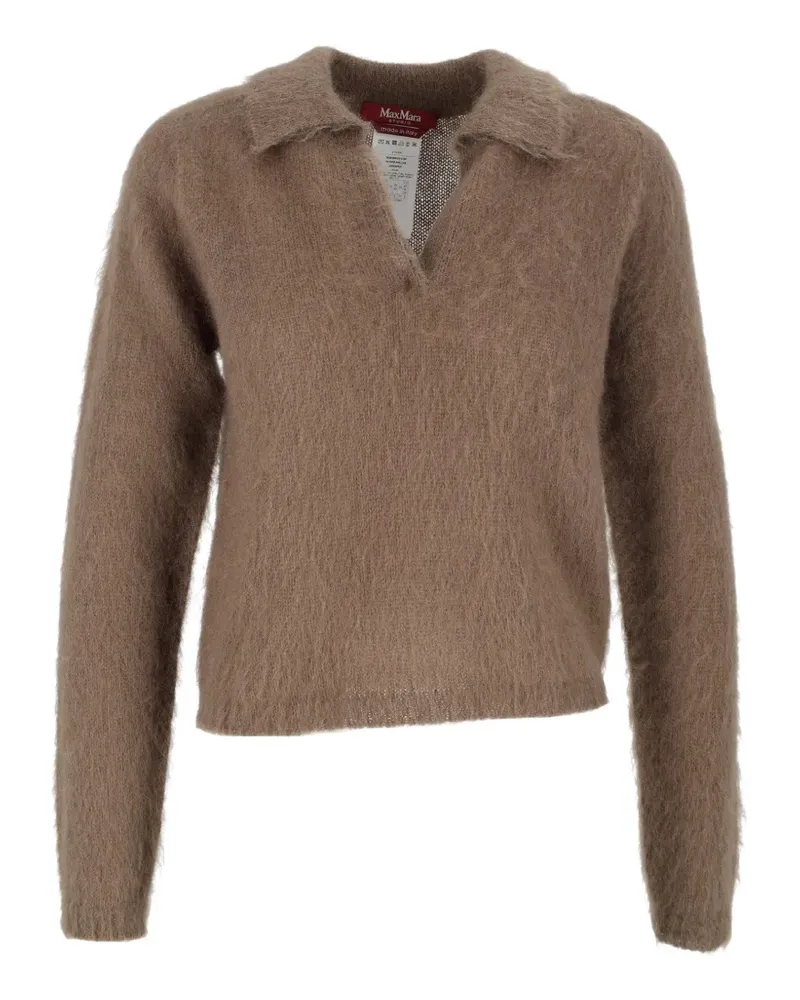 Max Mara Gebürsteter Strickpullover - Grün Grün