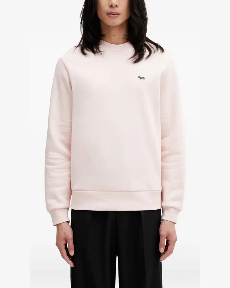 Lacoste logo-patch crew-neck sweatshirt - Rosa Rosa