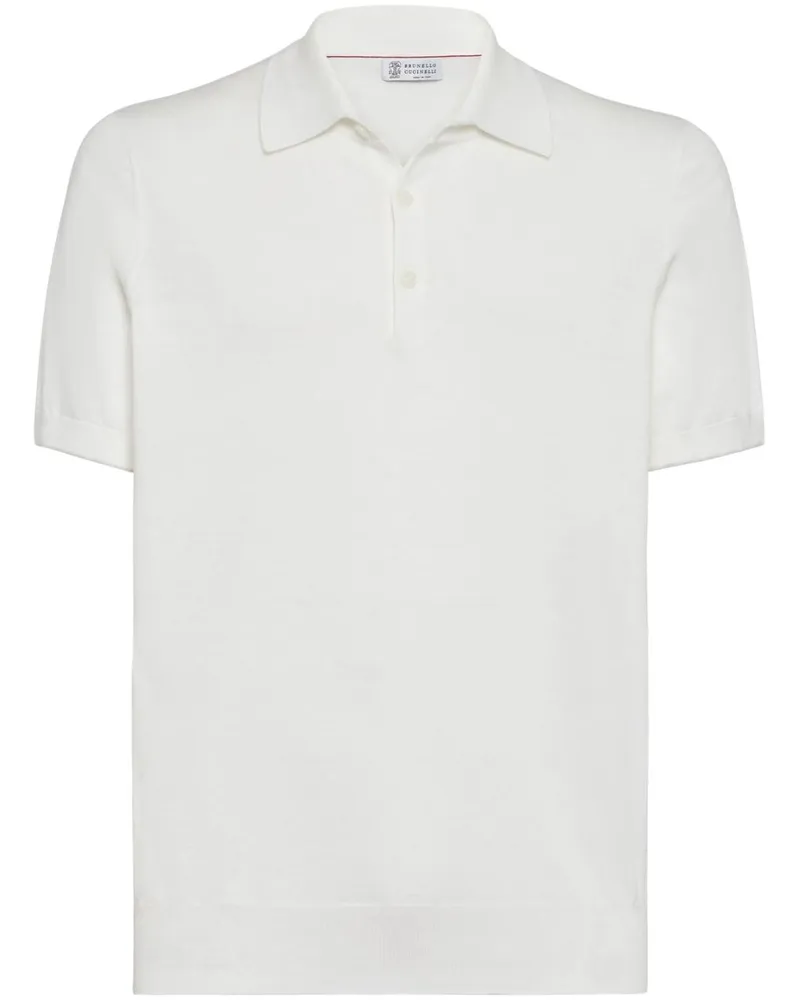 Brunello Cucinelli Klassisches Poloshirt - Weiß Weiß