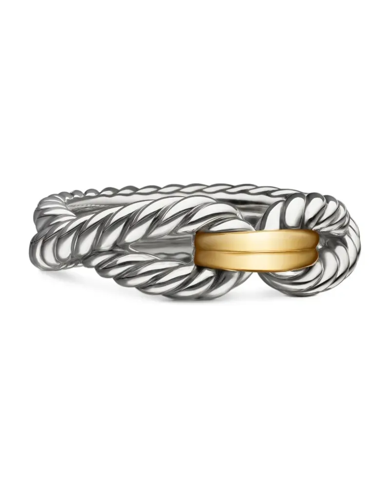 David Yurman 18kt Cable Loop Gelbgold- und Sterlingsilberring 7mm Silber