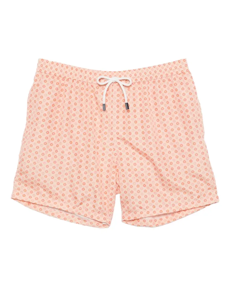 BARBA floral-print drawstring swim shorts - Orange Orange