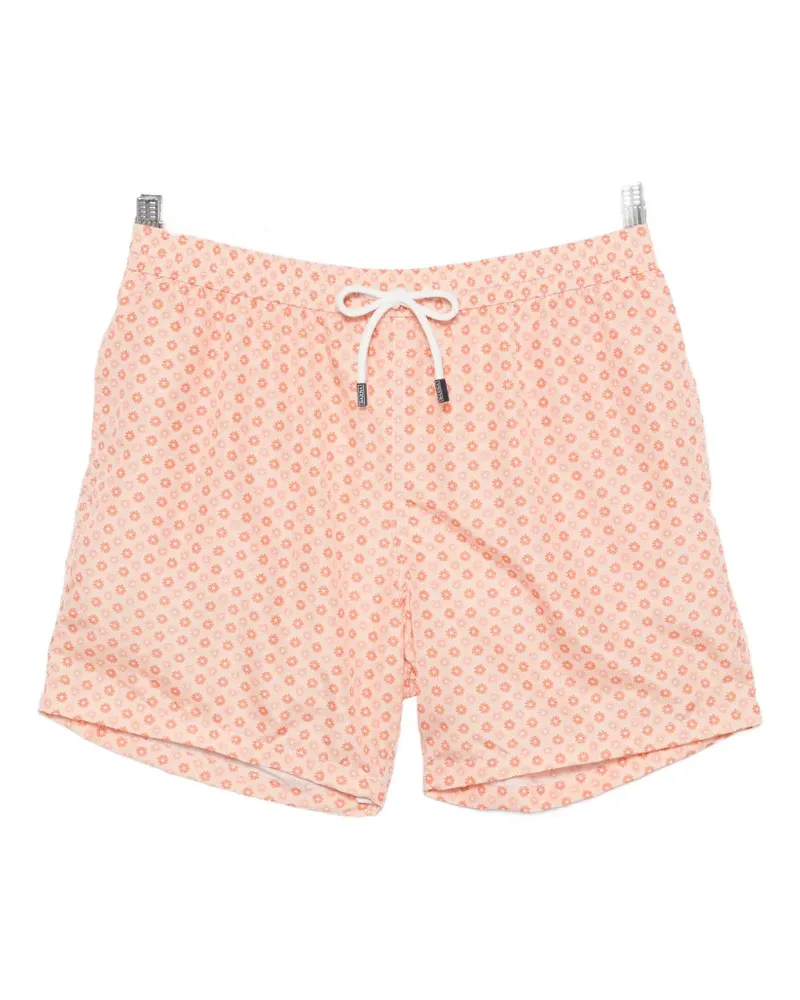 BARBA floral-print drawstring swim shorts - Orange Orange