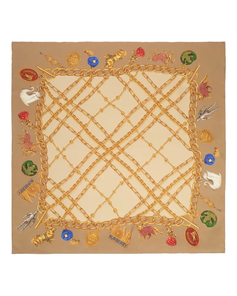 Burberry Check charm silk scarf - Nude Nude