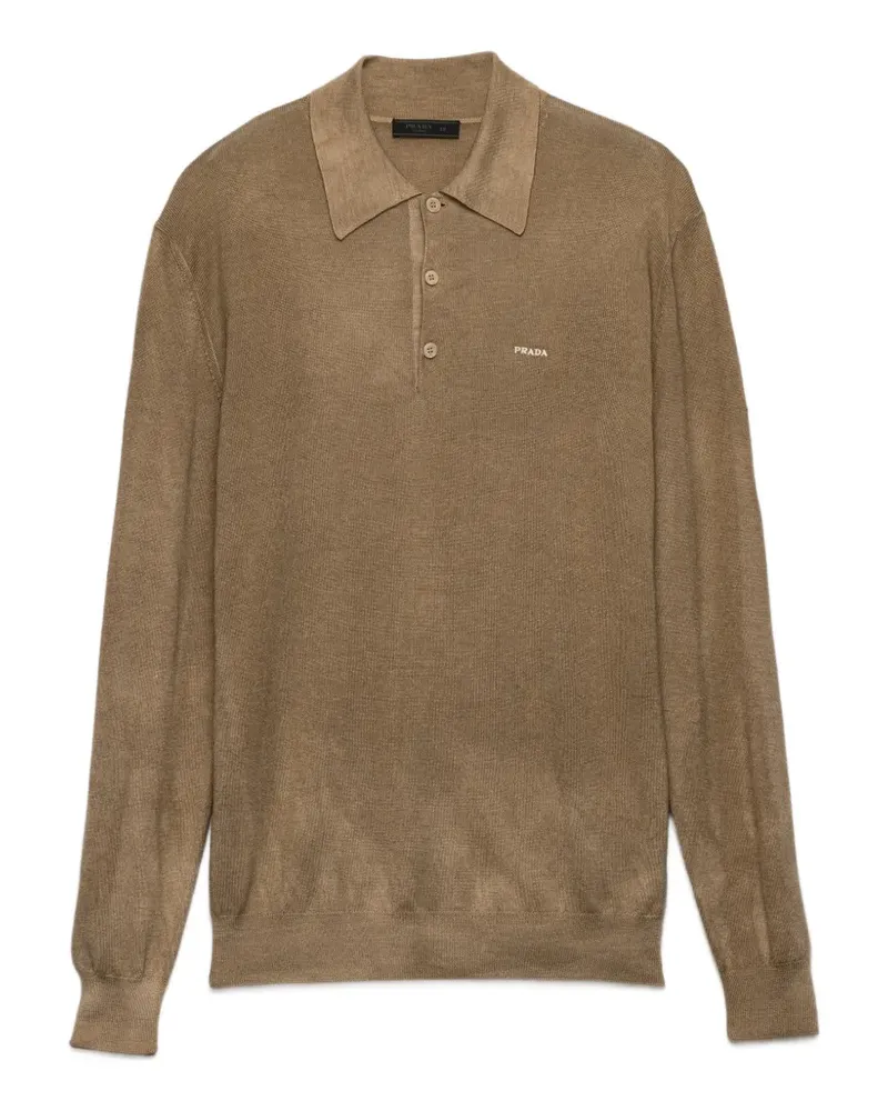 Prada Polo-Pullover aus Wolle und Seide - Nude Nude