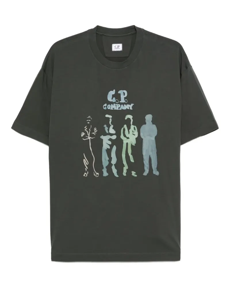 C.P. Company T-Shirt mit grafischem Print - Grau Grau