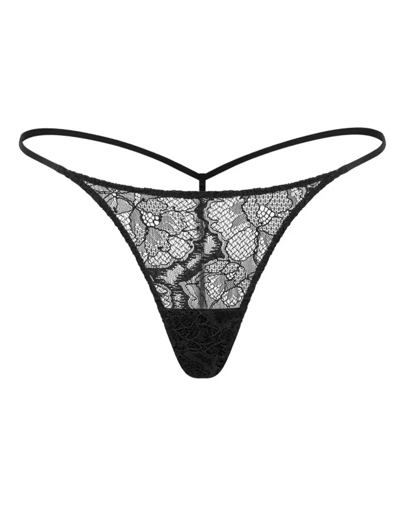 Zhilyova Tanga mit Spitze - Schwarz Schwarz