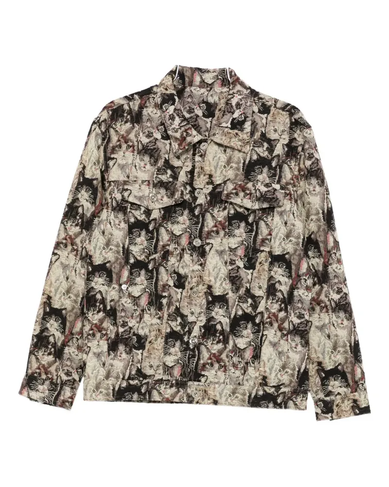 BLESS Jacquard-Jacke mit Katzenmotiv - Nude Nude
