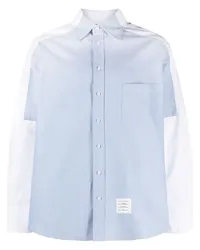 Thom Browne Hemd mit Kontrasteinsätzen Blau