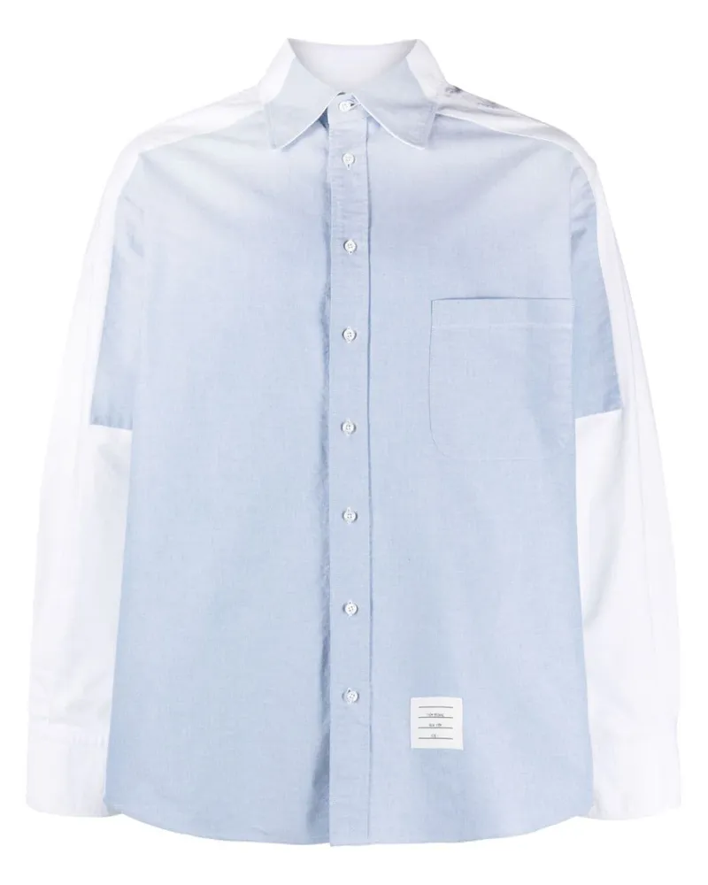 Thom Browne Hemd mit Kontrasteinsätzen - Blau Blau