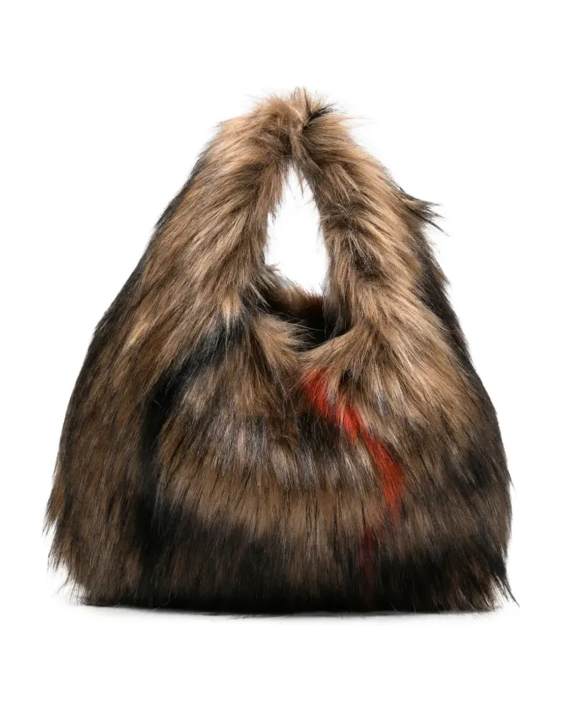 La Milanesa Kleine Nilde Tote Bag aus Faux Fur - Braun Braun