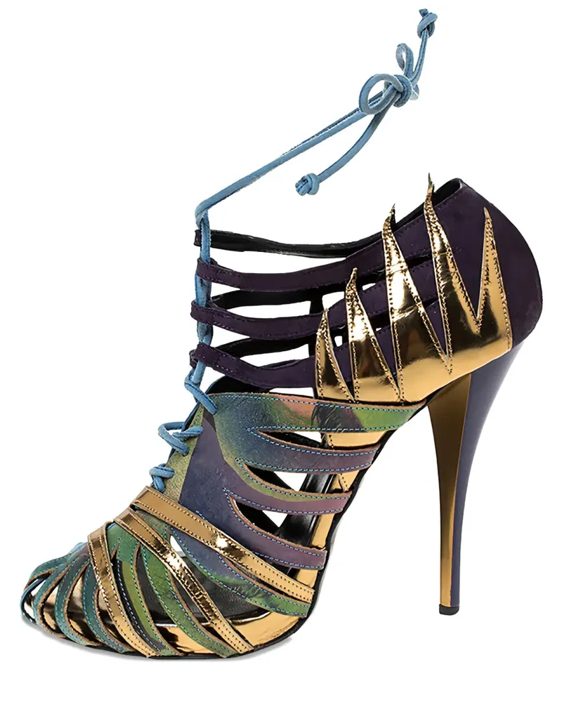 Pierre Hardy Schnürstiefel mit Cut-Out 120mm - Gelb Gelb