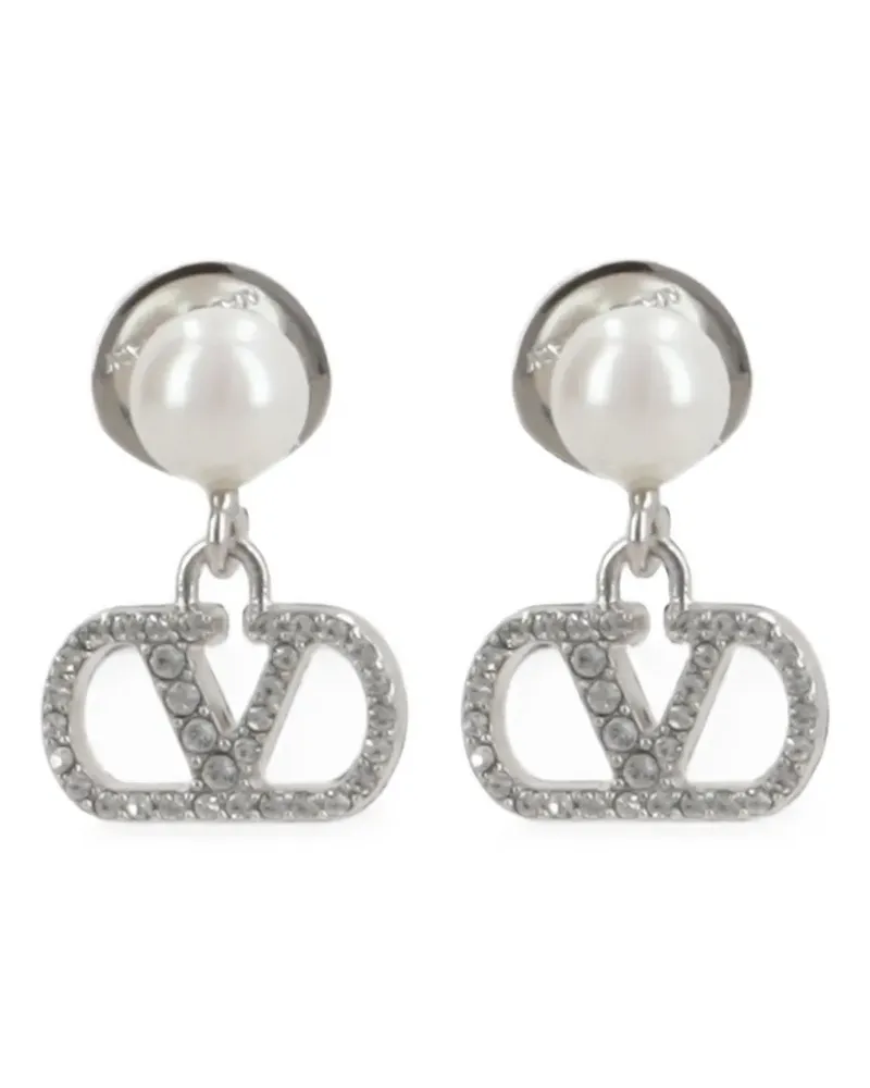 Valentino Garavani VLogo crystal-embellished earrings - Silber Silber