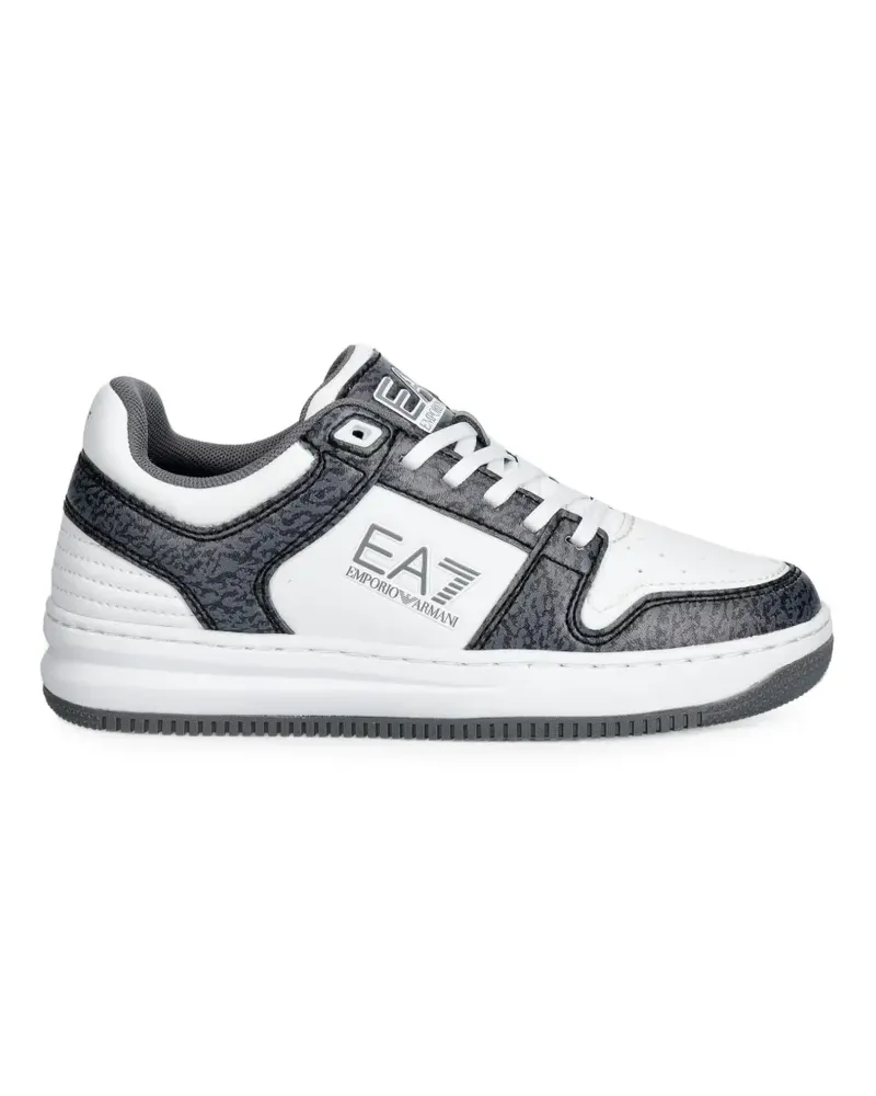 EA7 logo-print panelled sneakers - Weiß Weiß