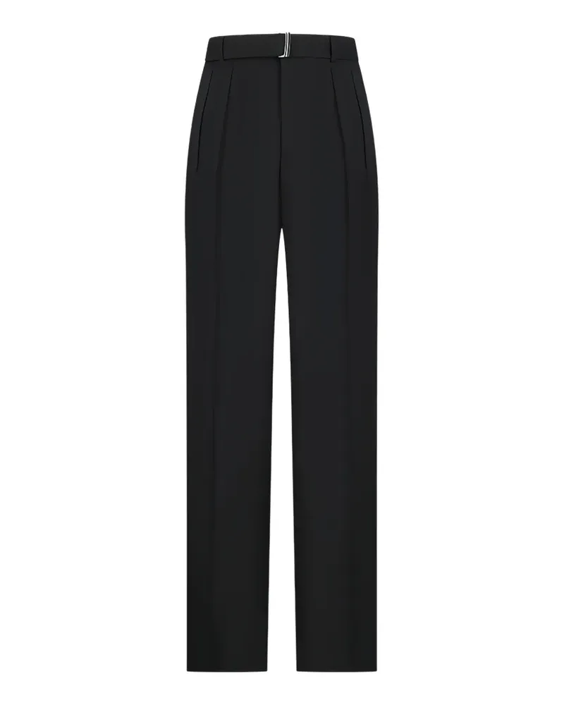 Tagliatore Plissierte Hose mit Gürtel - Schwarz Schwarz