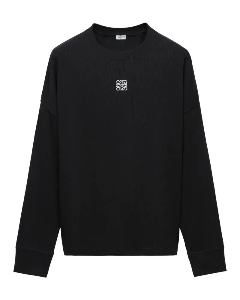 Loewe Oversized-Langarmshirt aus Baumwolle - Schwarz Schwarz