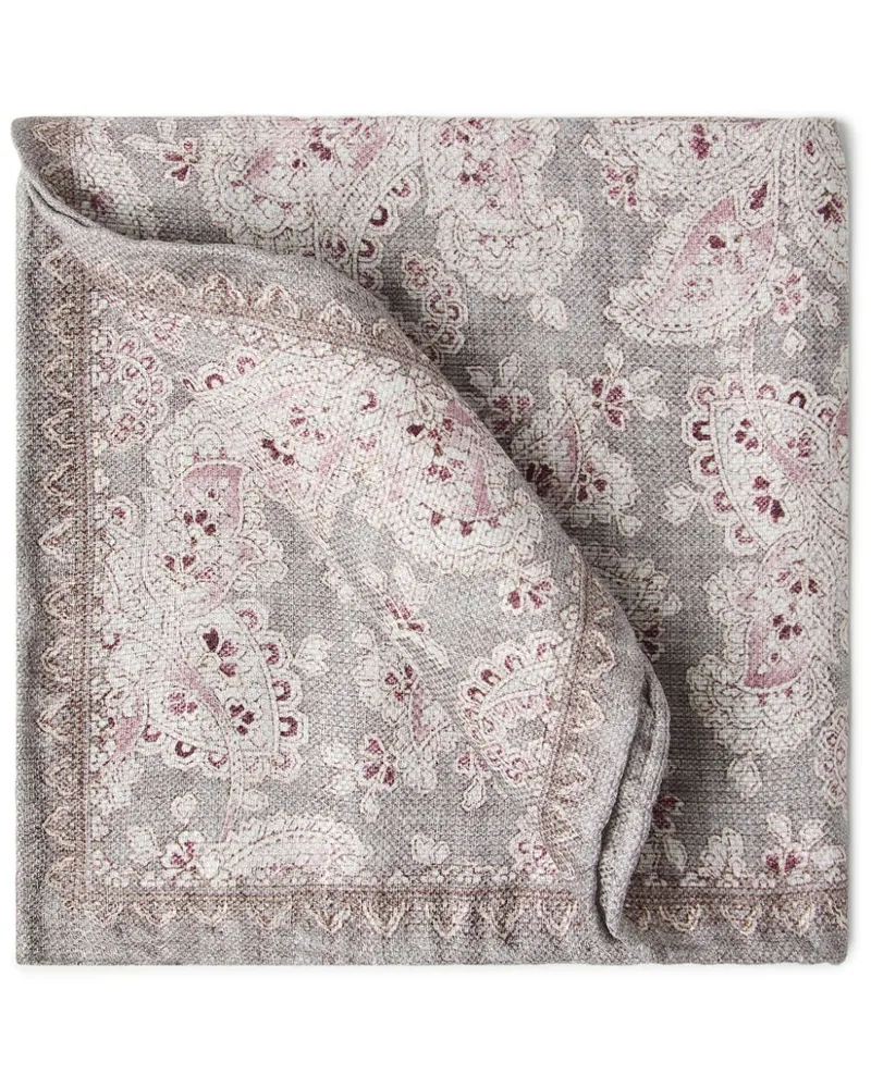 Brunello Cucinelli Einstecktuch mit grafischem Print - Grau Grau