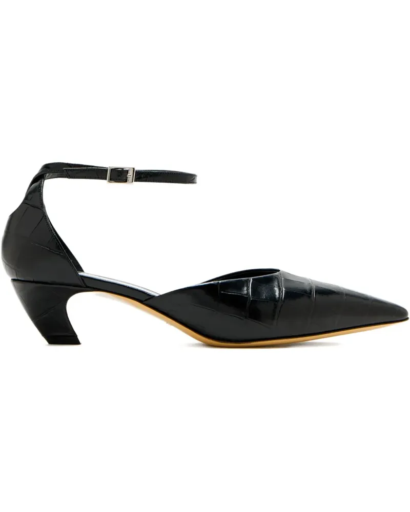 Le Monde Béryl Pumps mit Kroko-Effekt 45mm - Schwarz Schwarz