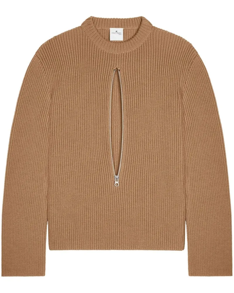 Courrèges Pullover mit Reißverschluss - Nude Nude