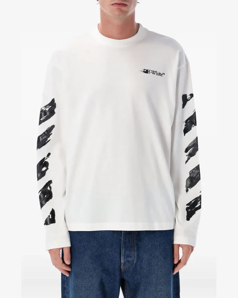 OFF-WHITE arrow-print long-sleeve T-shirt - Weiß Weiß