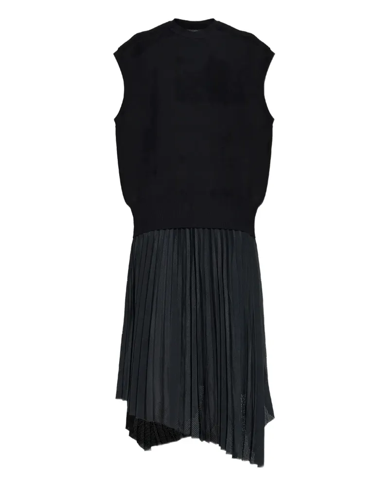 AllSaints Midikleid mit Falten - Schwarz Schwarz