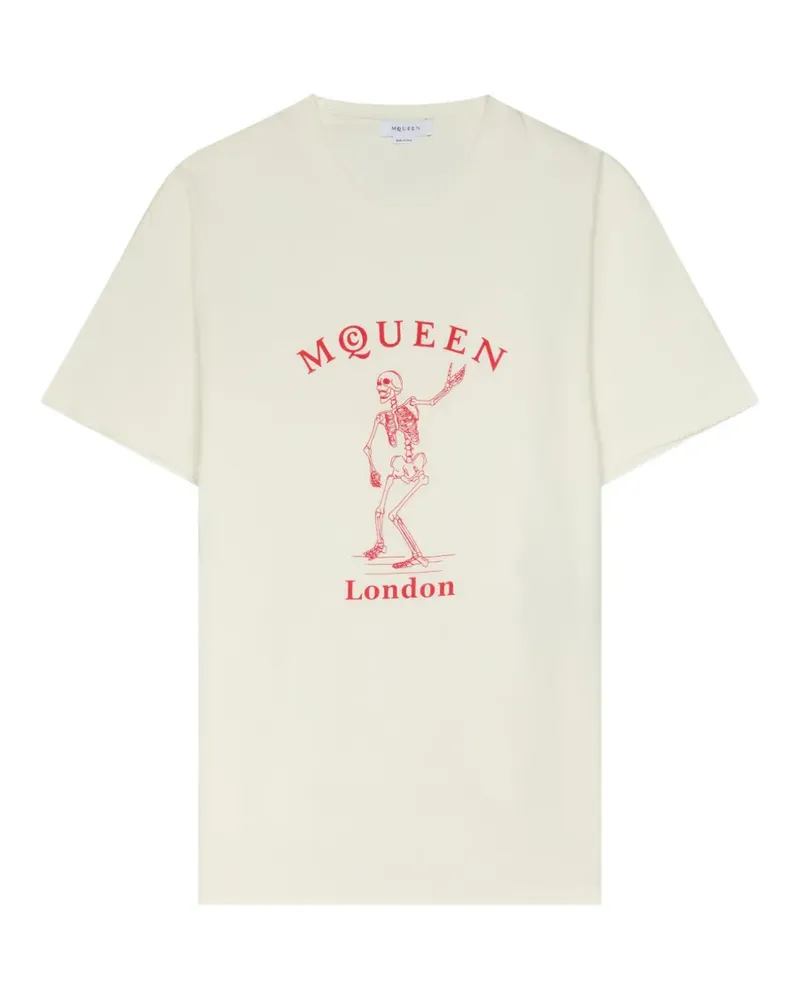 Alexander McQueen skeleton graphic T-shirt - Nude Nude