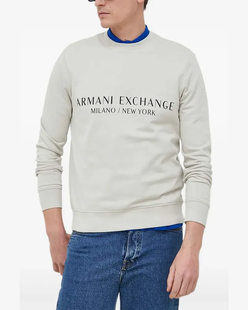 Armani Exchange Sweatshirt mit Logo-Print - Grau Grau