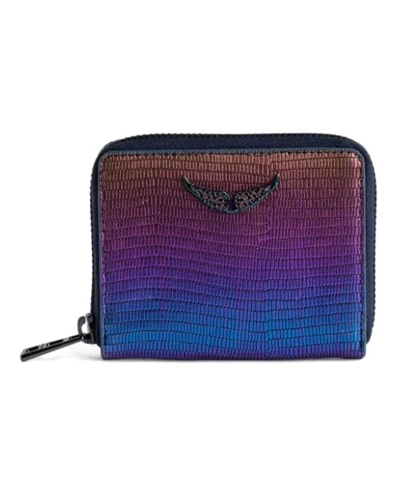 Zadig & Voltaire Mini ZV Portemonnaie mit schillerndem Effekt - Rosa Rosa