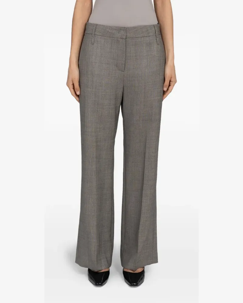 AMOMENTO wool flared trousers - Grau Grau