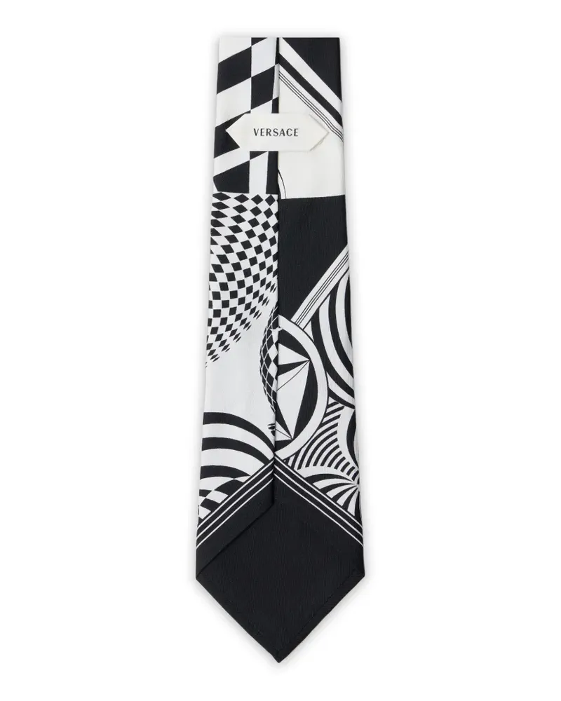 Versace Krawatte mit Print - Weiß Weiß