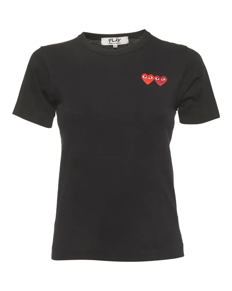 Comme des Garçons heart-embroidered T-shirt - Schwarz Schwarz