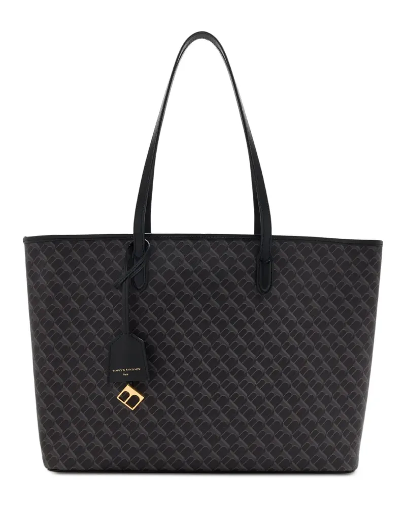 Tammy & Benjamin Schultertasche mit Monogramm-Print - Schwarz Schwarz
