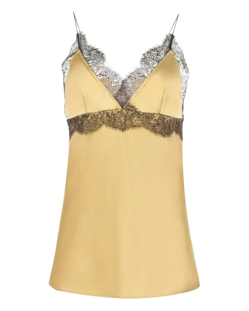 Nina Ricci Seidenoberteil mit V-Ausschnitt - Gold Gold