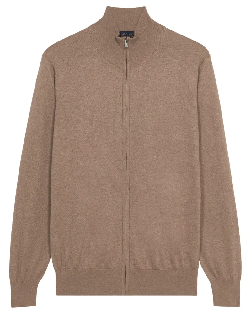 Brooks Brothers Cardigan mit Reißverschluss - Nude Nude