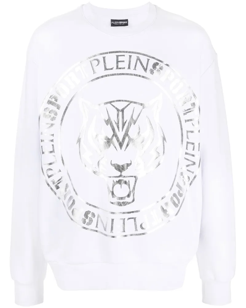 Philipp Plein Sweatshirt mit Tigerkopf-Print Weiß