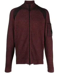 C.P. Company Melierter Cardigan mit Reißverschluss Rot