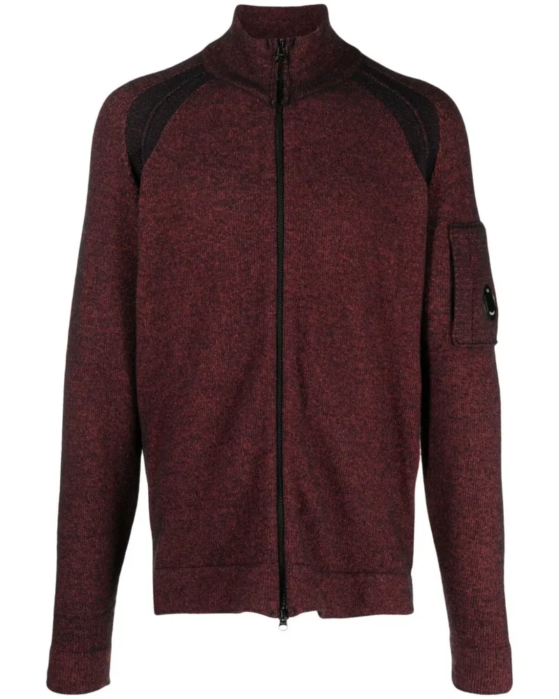 C.P. Company Melierter Cardigan mit Reißverschluss - Rot Rot