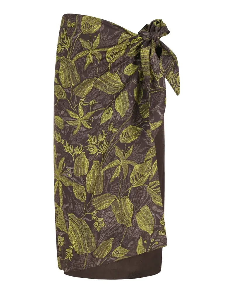 TELA Midirock mit Blumenmuster - Braun Braun