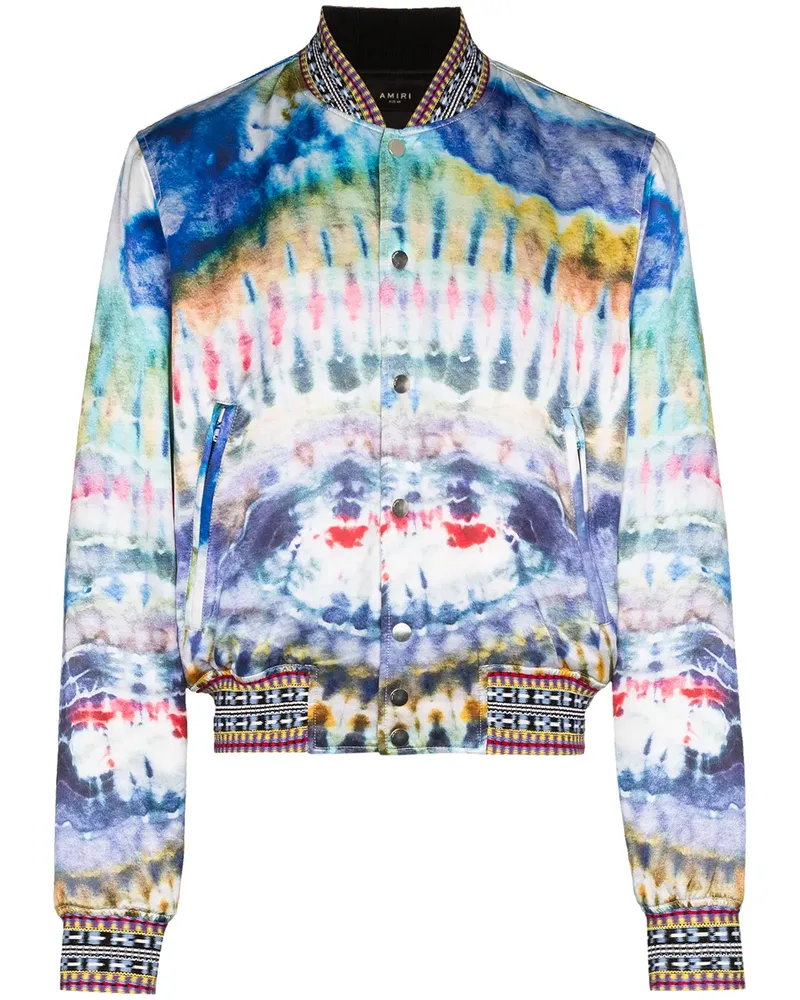 Amiri Bomberjacke mit Batikmuster - Blau Blau